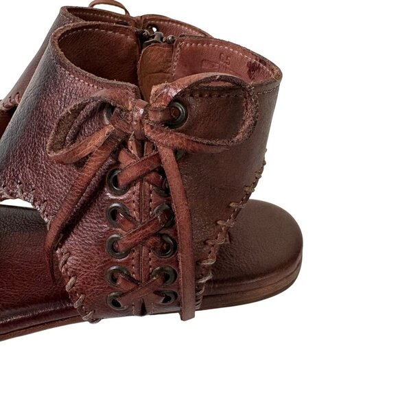 Bed|Stü Women' s Nina Leather Brown Gladiator Flat Sandals Size 6.5 - Picture 6 of 15